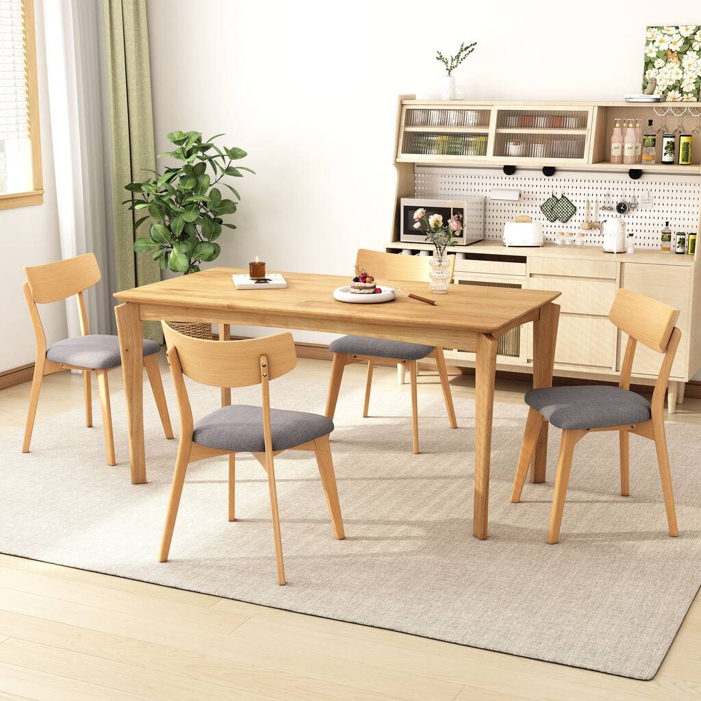 Dark Gray Upholstered Chairs Set of 4 Side Chair Dining Chair Coffee Chair Accent Chair Kitchen Chair with Wood Legs