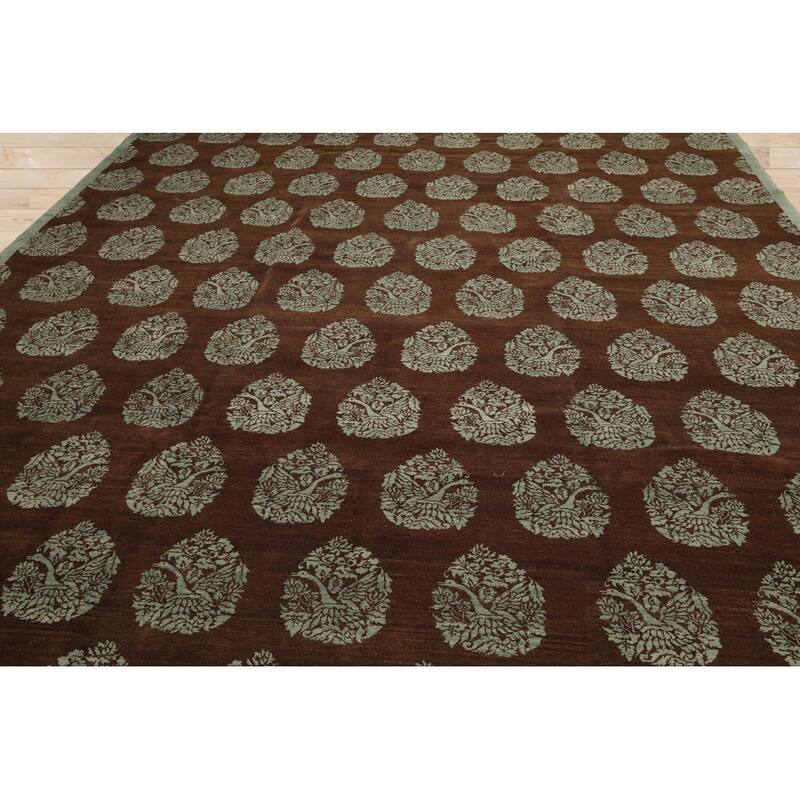 Hand Knotted Michaelian & Kohlberg Brown Tibetan 100% Wool Area Rug - 9' 11'' x 14' 4''