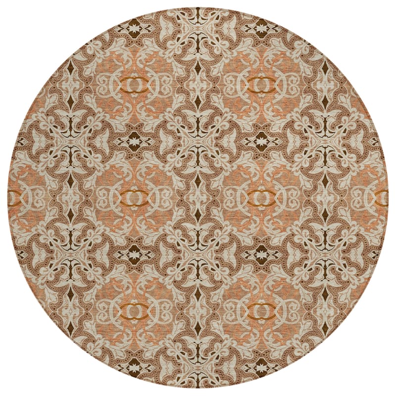 HomeRoots Medallion Transitional Rectangle Outdoor Rug