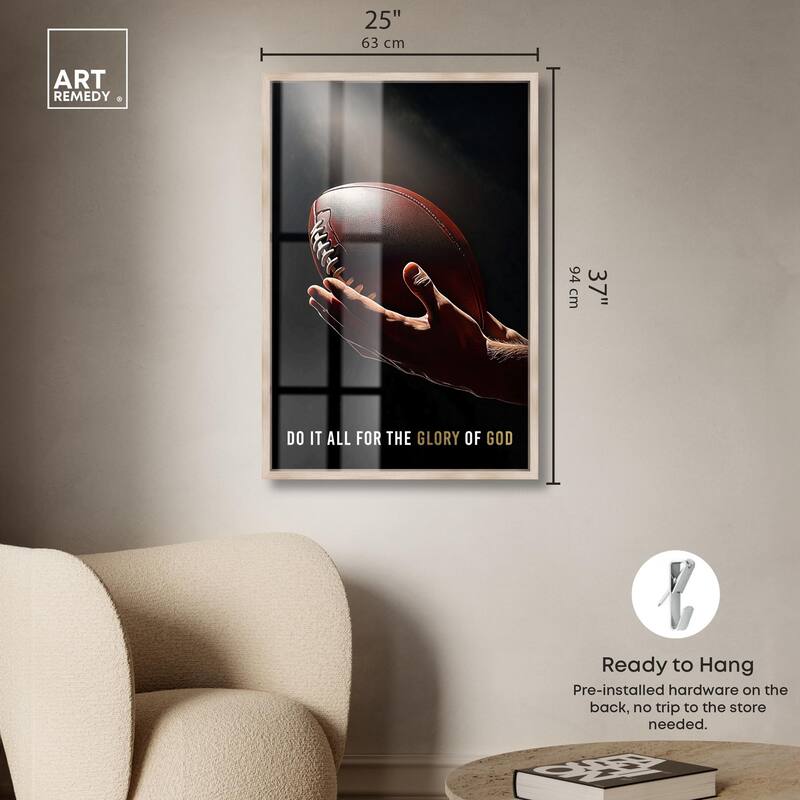 Glory of God Football Shadowbox by Art Remedy