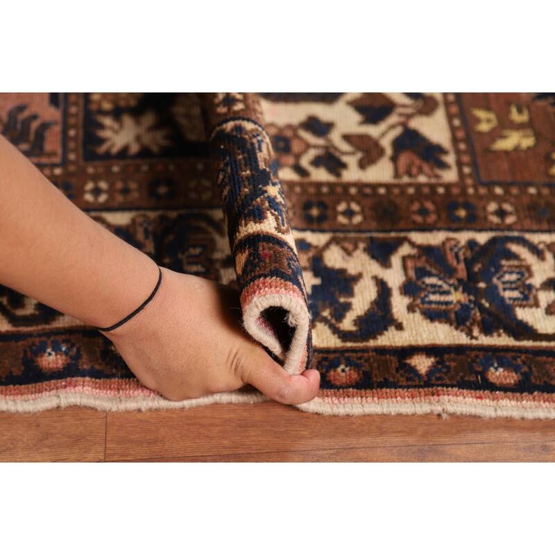 Bakhtiari Vintage Persian Rug Hand-Knotted Geometric Wool Carpet - 5'2" x 9'11"
