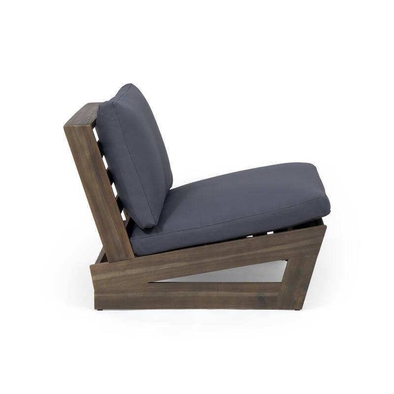 Sherwood Acacia Wood Outdoor Club Chair with Cushions by Christopher Knight Home