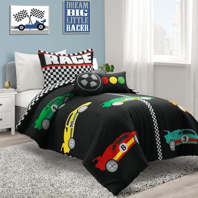 Lush Decor Racing Cars Reversible Oversized Comforter Set