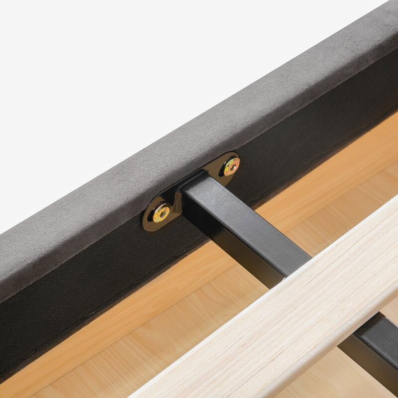 Storage Bed Velvet Upholstered Platform Bed with a Big Drawer