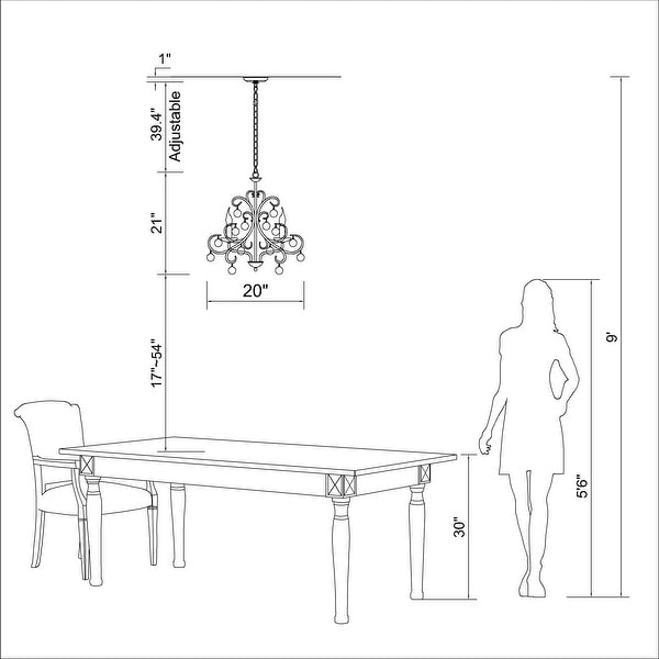 Iron and Crystal 5-light Chandelier