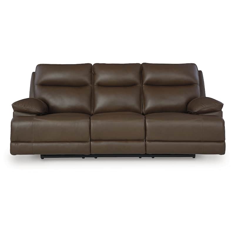 Signature Design by Ashley VonRyan Dark Brown Power Reclining Sofa with Adjustable Headrest - 92"W x 42"D x 42"H