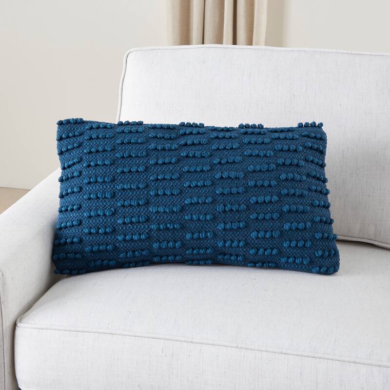 Mina Victory Life Styles Textured Geometric Dots Throw Pillow , ( 12"X20" )