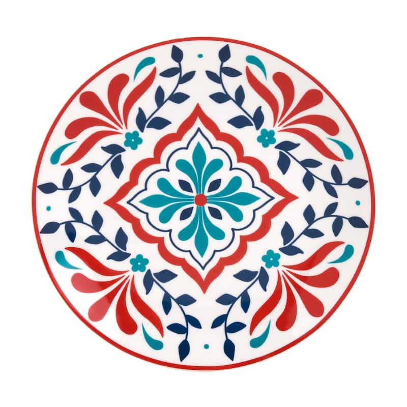 Tabletops Gallery Camila 12 Piece Red Porcelain Round Dinnerware Set - Service for 4