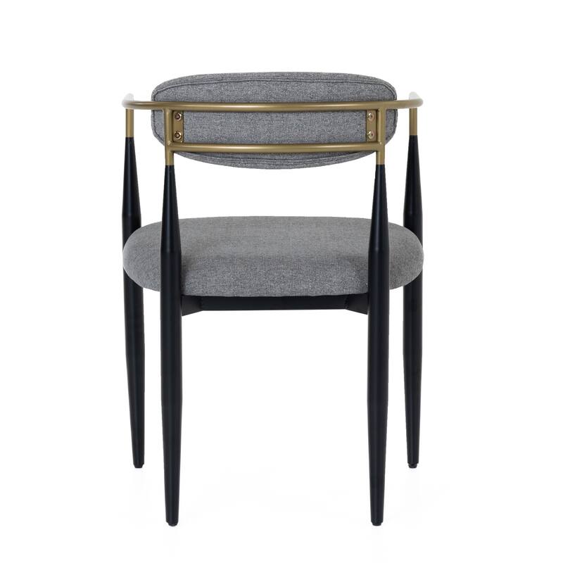 Modrest Buchtel Mid-Century Modern Medium Grey, Gold Arm & Black Dining Chair