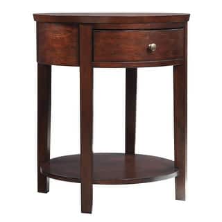 Fillmore 1-Drawer Oval Wood Shelf Accent End Table by iNSPIRE Q Modern