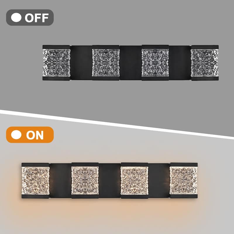 25" 4-Light LED Vanity Light with Crystal Glass