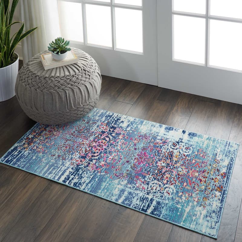 Nourison Vintage Kashan Distressed Medallion Area Rug