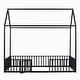preview thumbnail 7 of 26, Cabin Style Twin Size House Platform Bed,Sturdy Metal Bed with Roof,Metal Fence Around Bed with Door