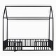 preview thumbnail 7 of 12, Twin Size Metal House-Shaped Bed with Fence and Door , Classic Design, Distressed Finish, and Imaginative Play Space