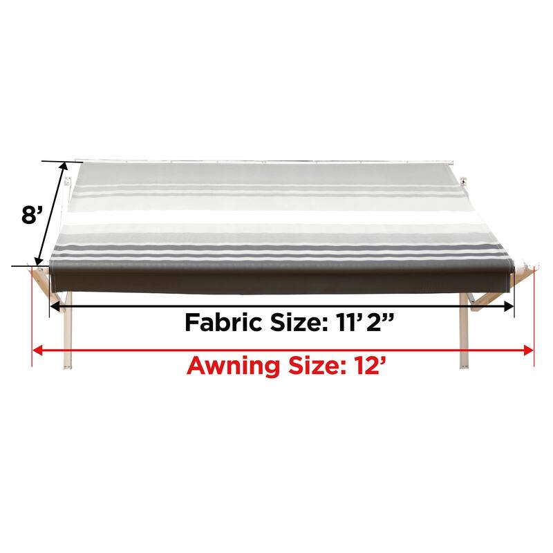 ALEKO Replacement Vinyl Fabric for 12 x 8 ft RV Awning Black Fade