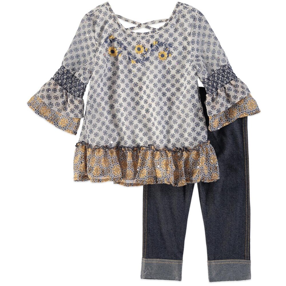 Shop Little Lass Girls 4 6x Printed Tunic Capri Set Multi