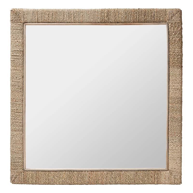 Geralyn Japandi Natural Seagrass Wall Mirror - Square