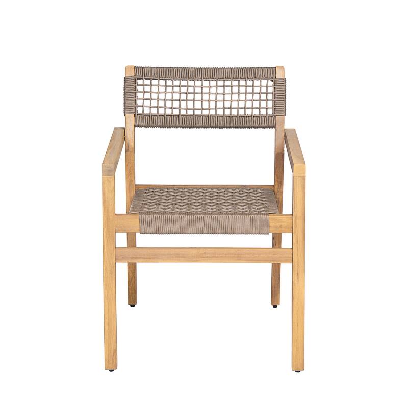 Christopher Knight Home - Lyla Outdoor Rope Woven Acacia Dining Chair Set (Only chair)