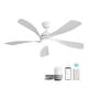 preview thumbnail 10 of 71, 45 Inch / 52 Inch White Ceiling Fan with Dimmable LED Light and Remote, 6-Speed Reversible DC Motor, ABS Blades Smart 52 Inch With APP/Voice/Remote Control - White With White ABS Blades