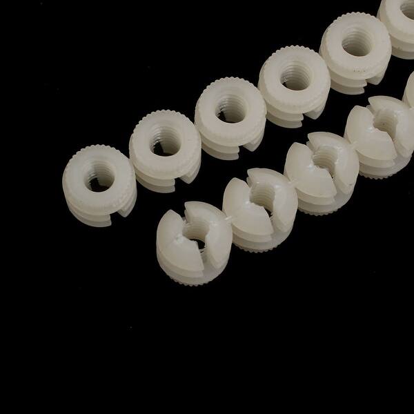 100 Pcs Furniture Connector Fittings Hard Plastic Preinserted Nut