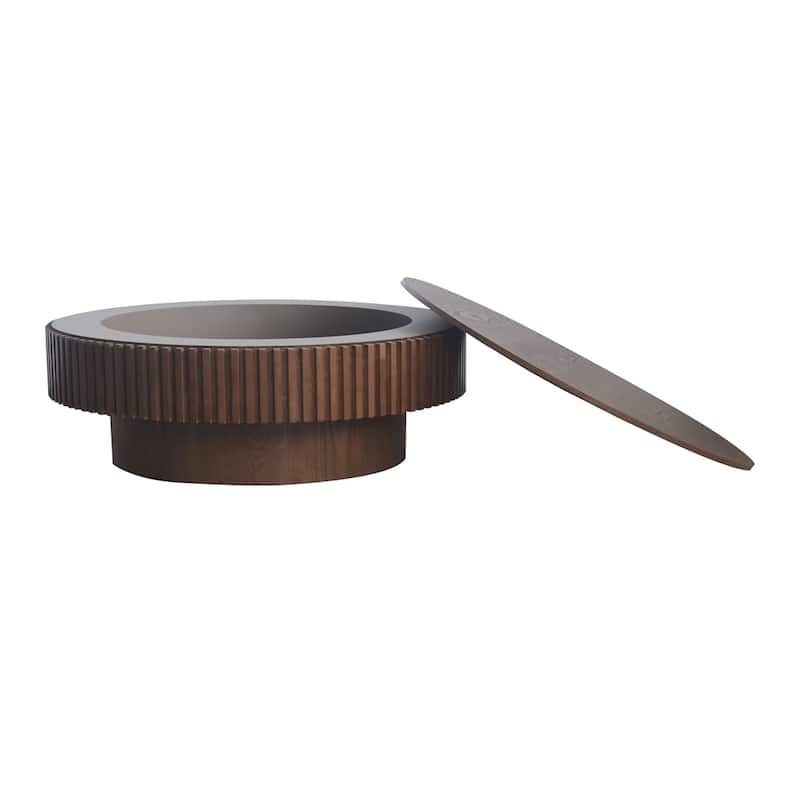 Storage Modern Coffee Table 39.37'' Round Tea Coffee Table
