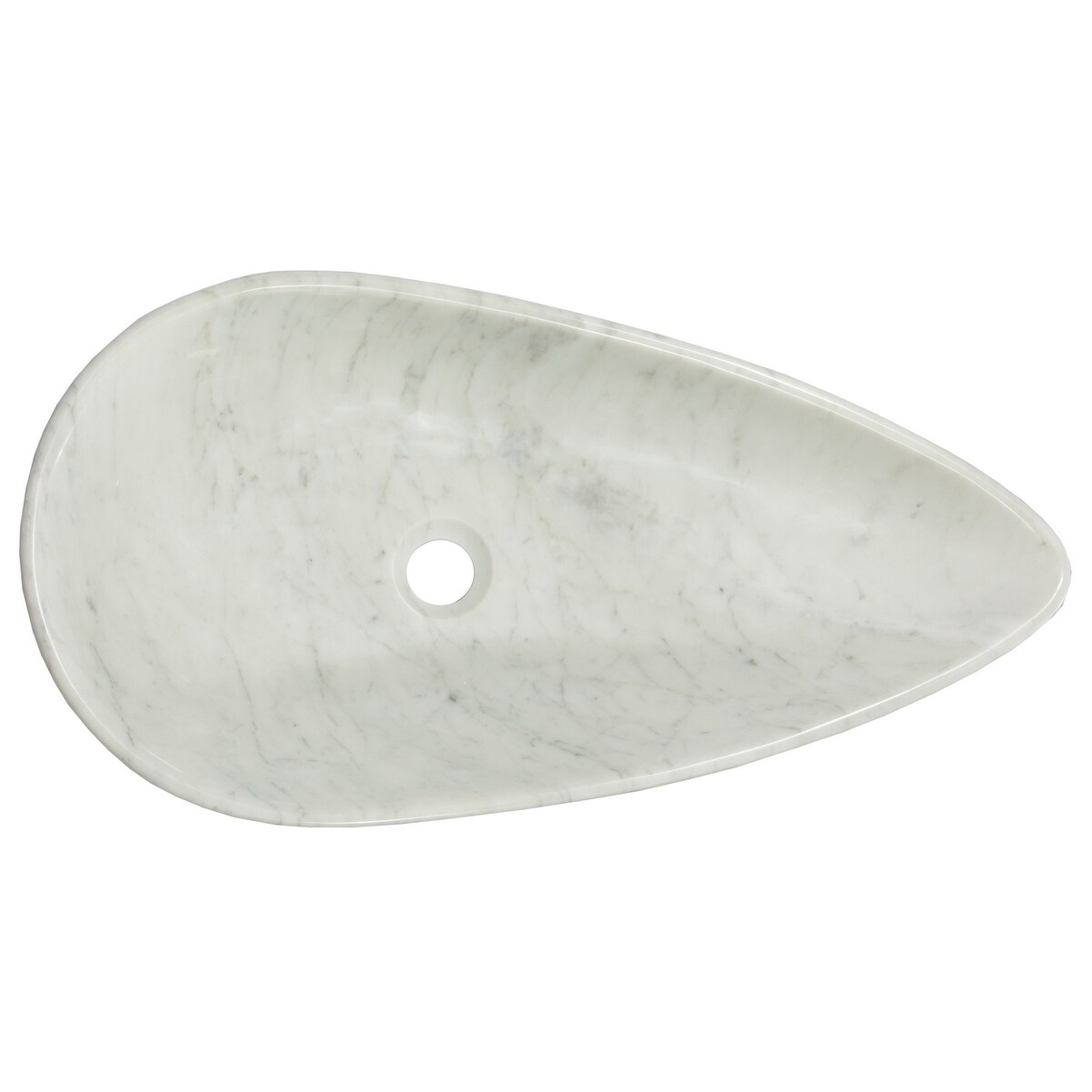 Eden Bath Pod Shaped Vessel Sink in Polished Carrara White Marble Eden Bath Pod Shaped Vessel Sink in Polished Carrara White Marble