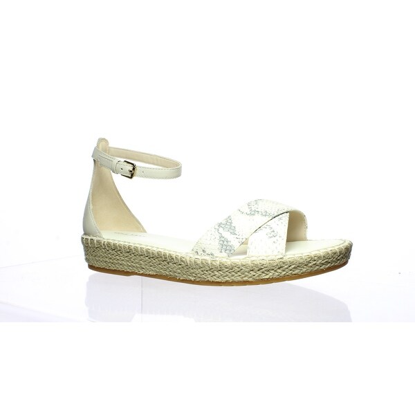 ivory flats with ankle strap