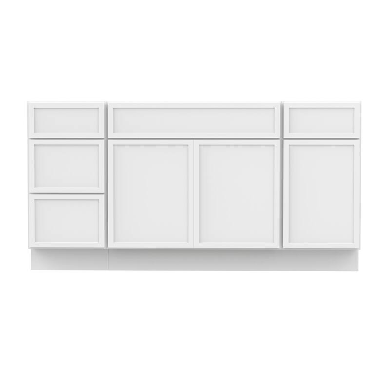 Vanity Art 66" Birch Freestanding Bathroom Vanity Cabinet without Top
