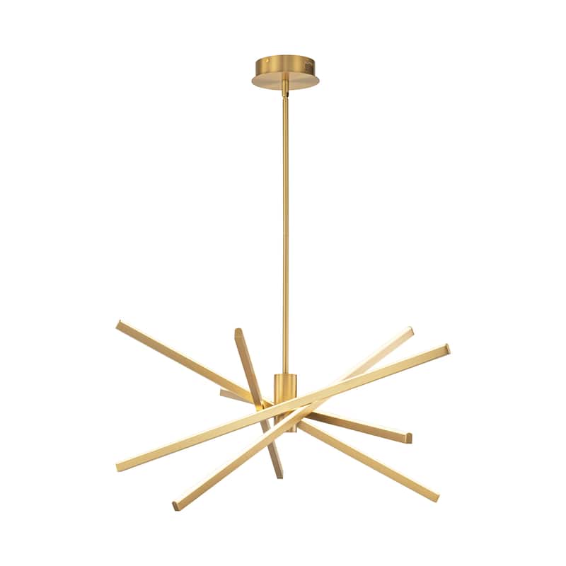 5-Light Modern Sputnik Linear Pendant Lights Integrated LED Kitchen Island Lighting