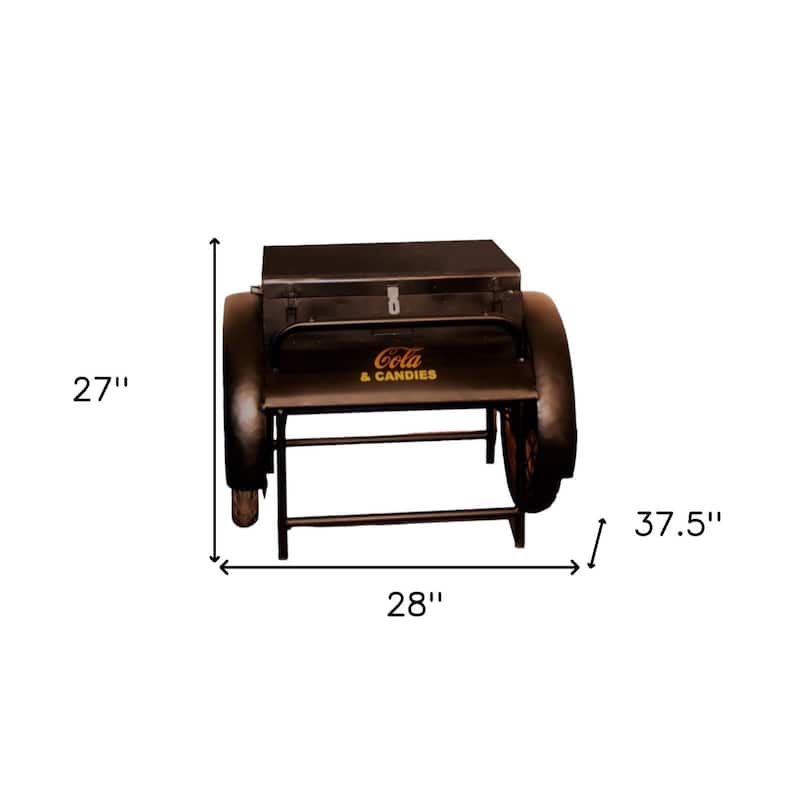 27 Inch Steel End Table for Living Room or Bedroom - 37.50” x 28” x 27”