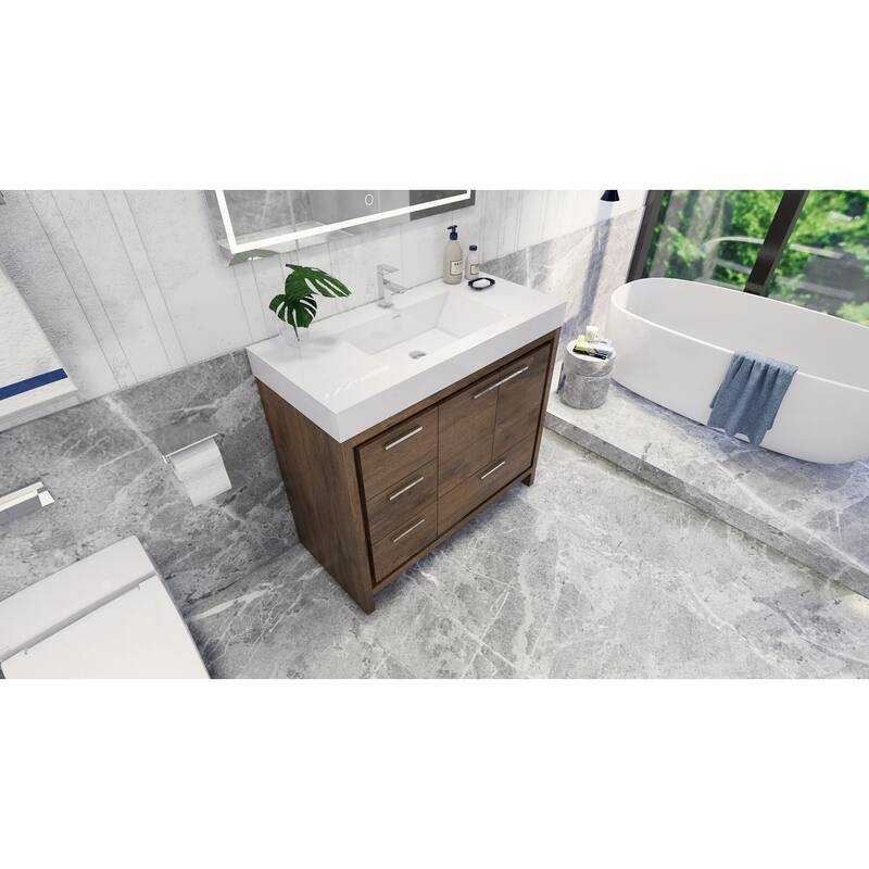 Dove 42'' Freestanding Vanity with Reinforced Acrylic Sink