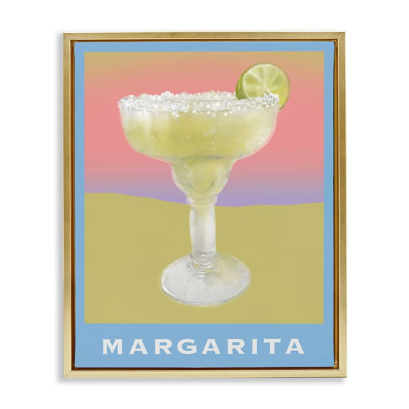 Stupell Margarita over Faded Gradient Framed Floater Canvas Wall Art Design By Matthew Piotrowicz - 25 x 31 - Gold