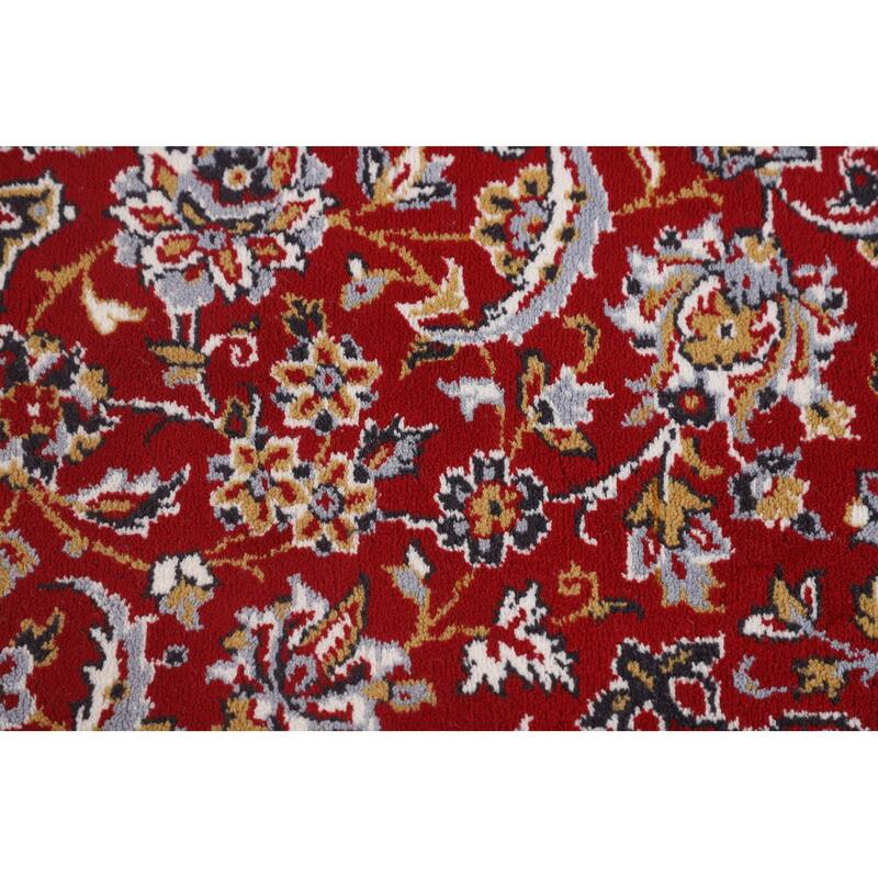 Traditional Red Kashan Turkish Rug Machine-Made Living Room Carpet - 9'7" x 12'6"