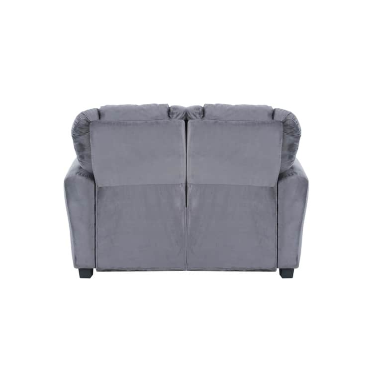 Kids Push Back Loveseat Recliner with Cup Holders, Adjustable Footrest & Headrest, Two Seat Recliner Sofa for Boys and Girls