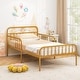 preview thumbnail 4 of 25, Twin Size Bed Frame with Headboard and Safety Side Guardrails-Black