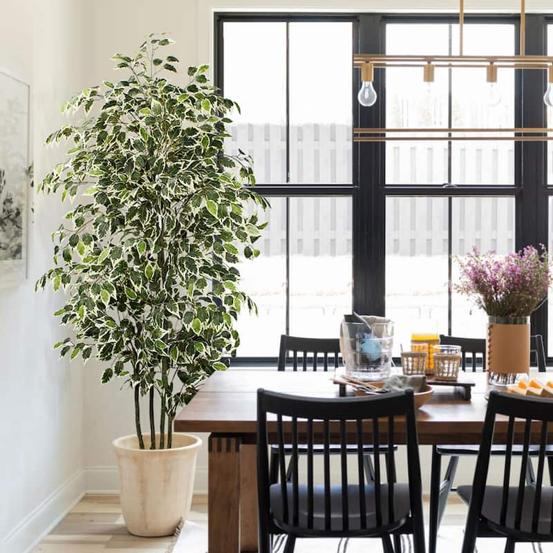 Artificial Ficus Tree，6ft Tall Silk Ficus Tree for Home Decor Indoor