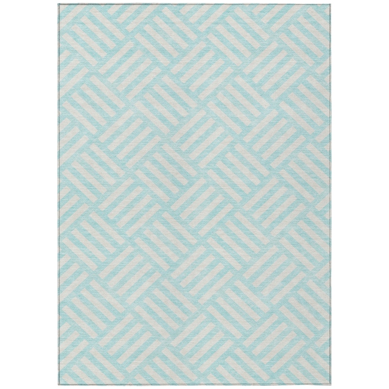 Machine Washable Indoor/ Outdoor Chantille Modern Geo Rug