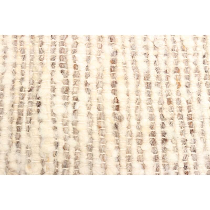 ECARPETGALLERY Braid weave Sienna Cream Wool Rug - 5'1 x 7'7