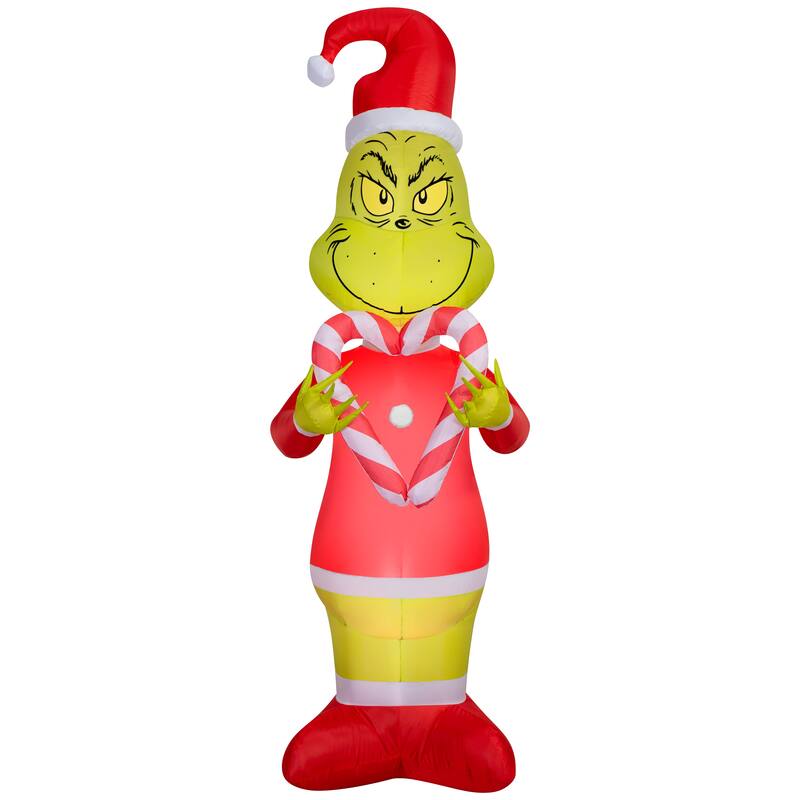Airblown-Grinch Holding Candy Cane Hearts-Dr. Seuss