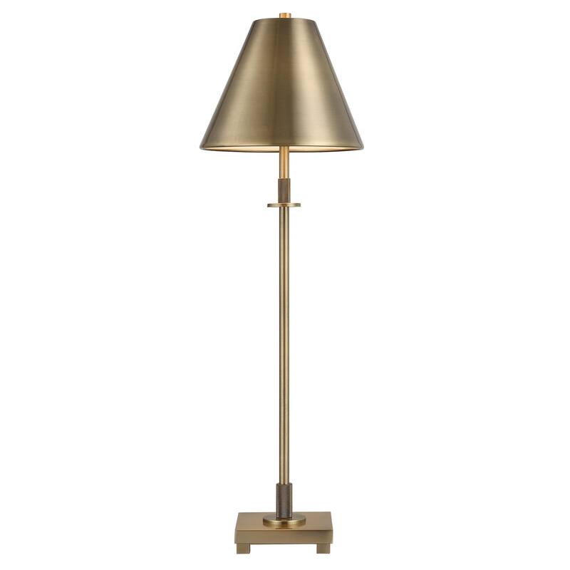 Copper Grove Antique Brass Metal and Marble Floor Lamp