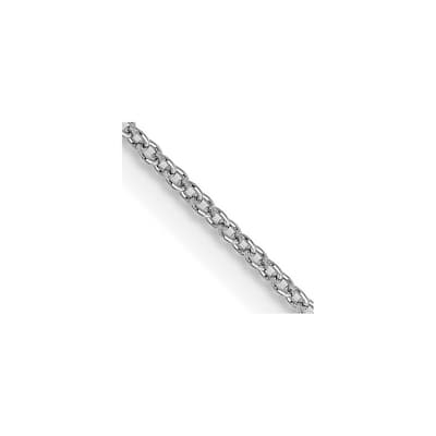 Curata 14k White Gold 10" 0.9mm Round Open Link Cable Chain Anklet (Spring-ring)