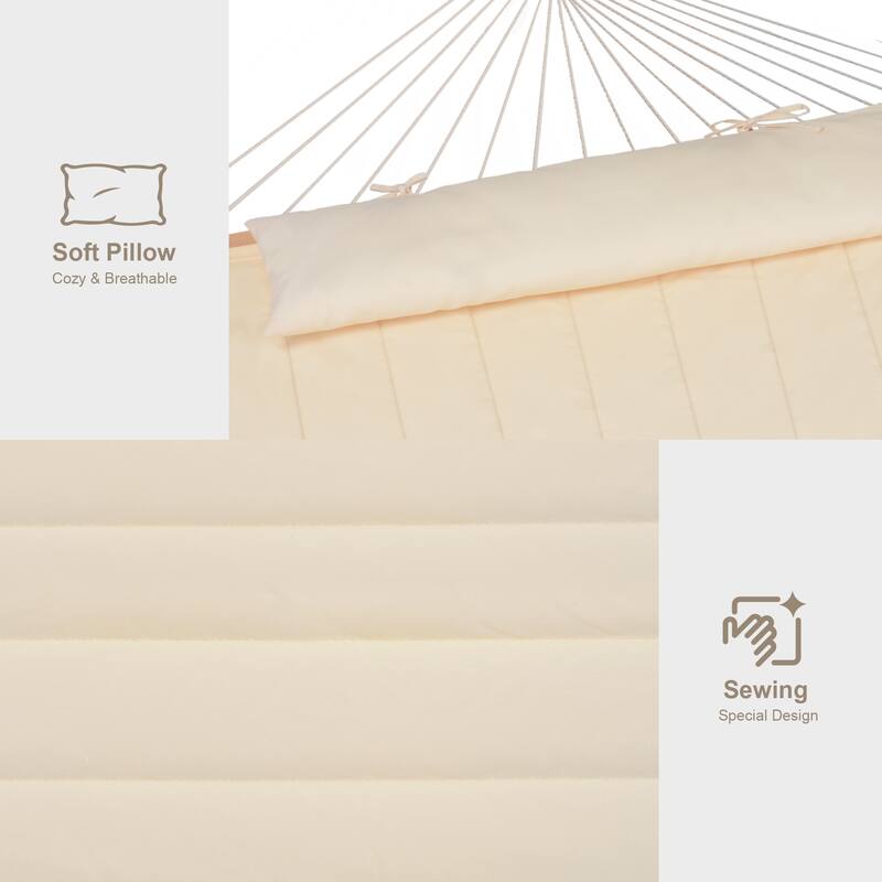 Outdoor Rope Hammock with Polyester Pad, 475 lbs Capacity