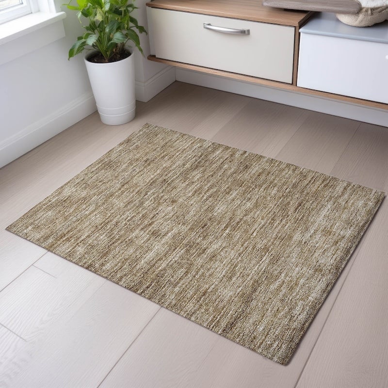 Premium Washable Super Soft Solid Trellis Mayfield Rug - Wheat - 1'8" x 2'6"