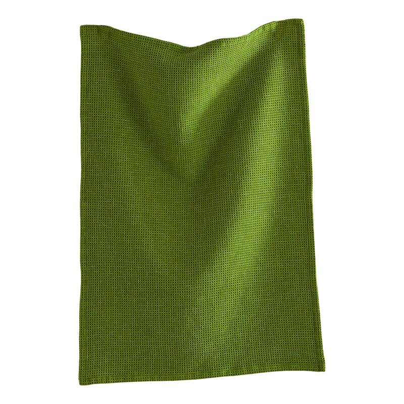 26"L x 18"W Classic Olive Cotton Waffle Weave Dishtowel Kitchen Towel Green Machine Washasble