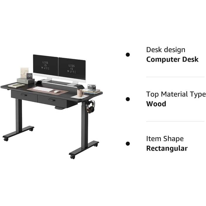 FEZIBO/Home Office Furniture/Wood/Standing Desk With 2 Drawers/Desks