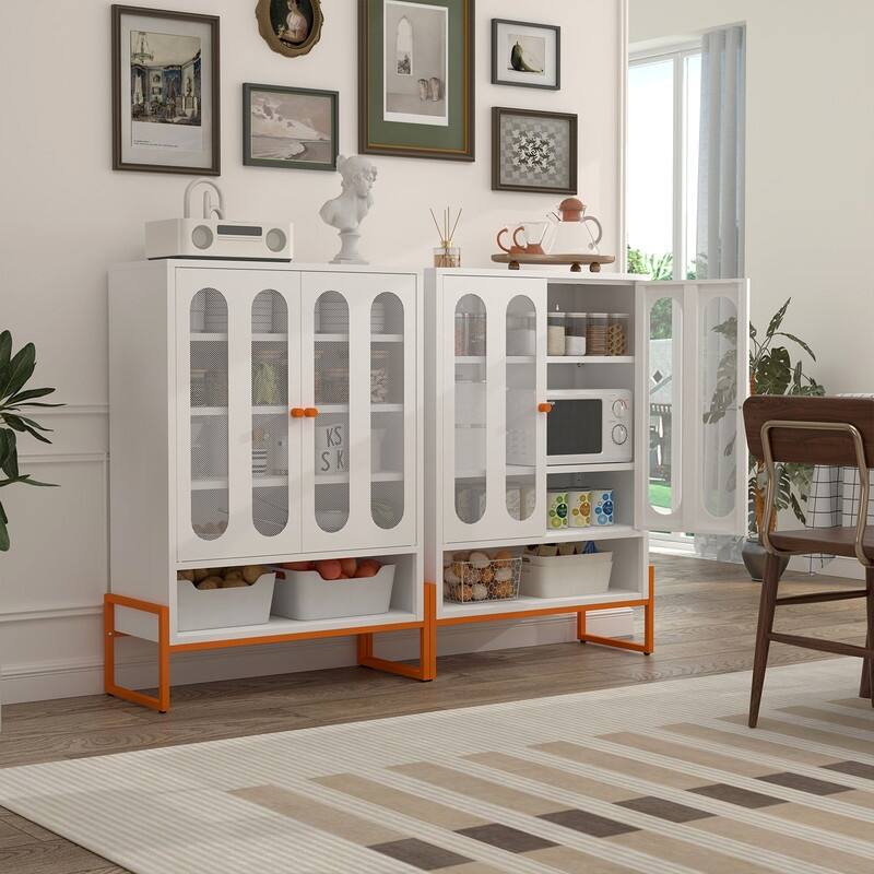 5.9" Modern Shoe Cabinet with Double-Sided Mesh Doors, Adjustable Partitions