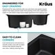 preview thumbnail 11 of 33, KRAUS Quarza Granite 33 inch 60/40 Undermount Drop-in Kitchen Sink
