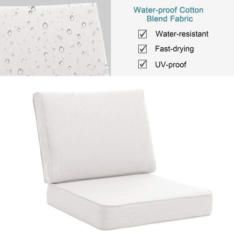 Sunbrella 24"x23"x5" Thick Cushion Outdoor Deep Seat/Back Cushion