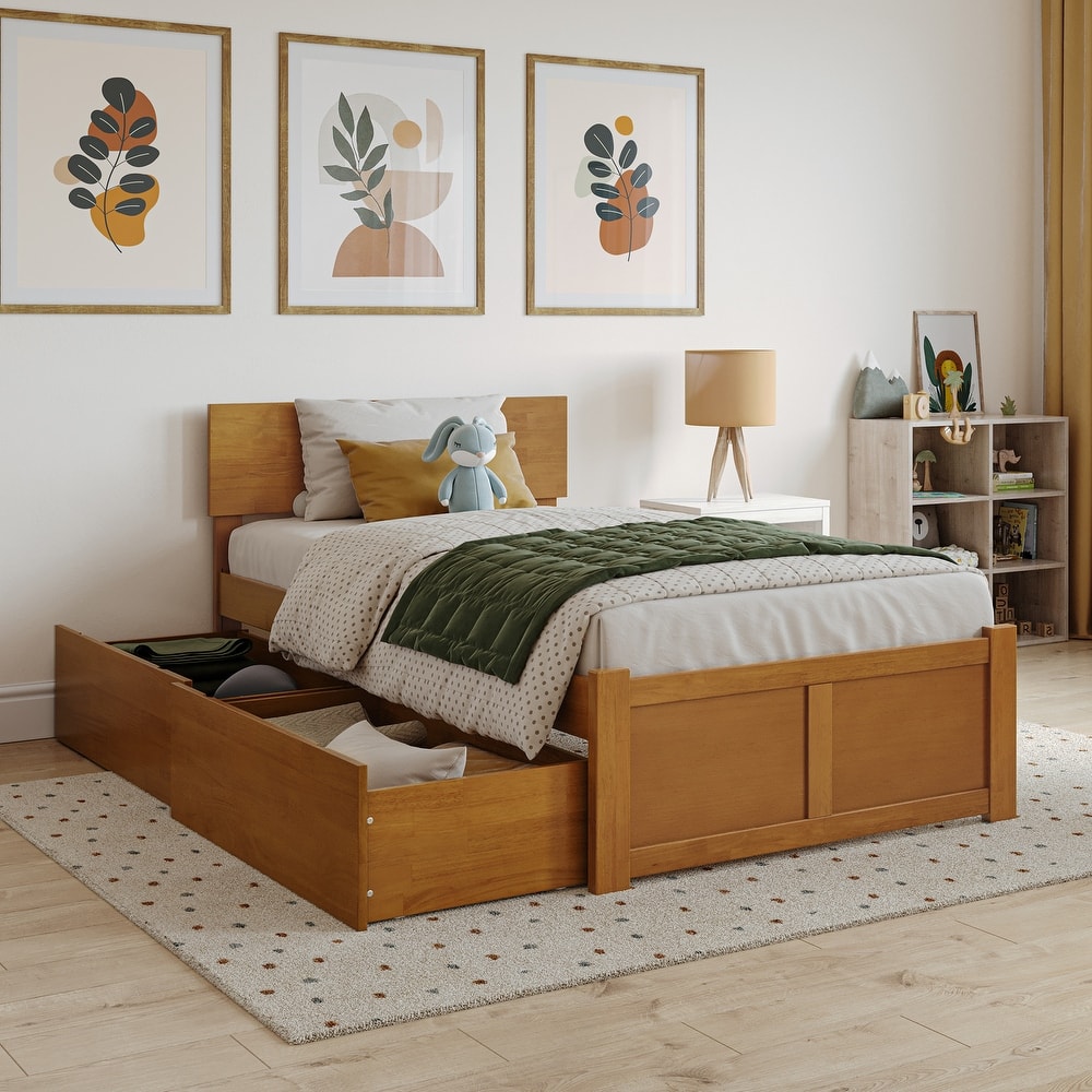 Orlando Platform Bed with Footboard and Storage Drawers