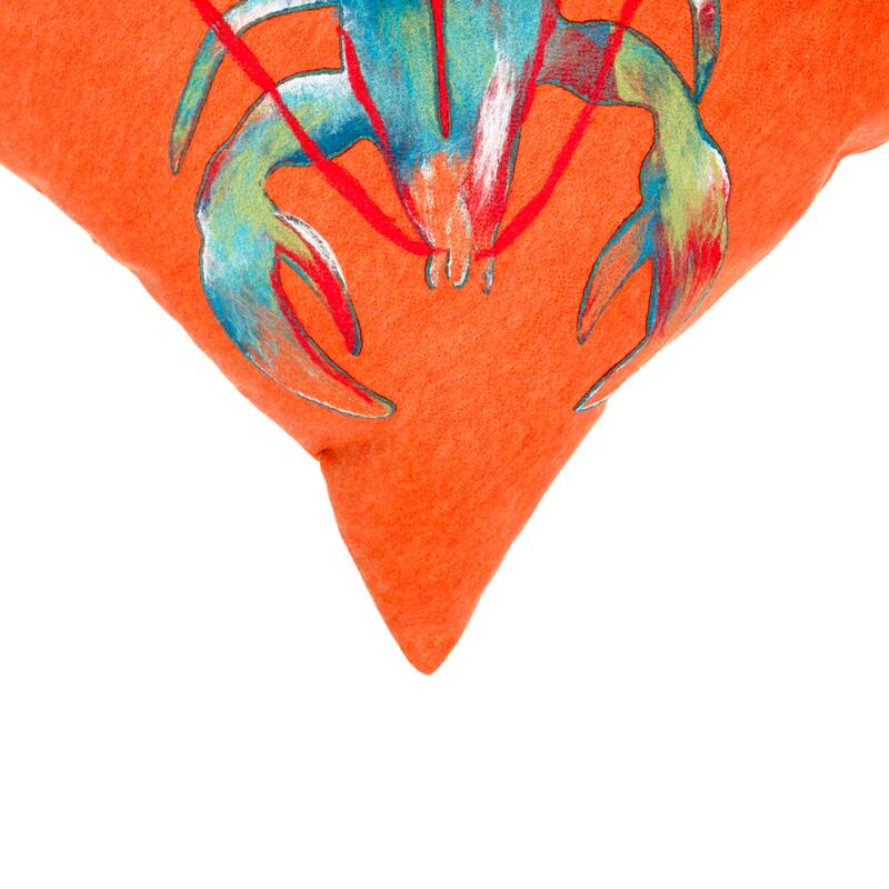 Liora Manne Visions II Lobster Indoor/Outdoor Pillow Orange 12"X20"